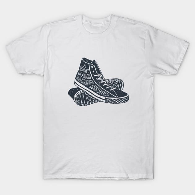 A Journey Of A 1000 Miles Begins With A Single Step T-Shirt by SlothAstronaut